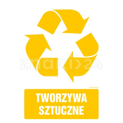 Etykieta na pojemniki na odpady  Tworzywa sztuczne - Segregacja śmieci - OD115