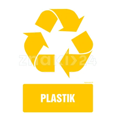 Etykieta na pojemniki na odpady  Plastik - Segregacja śmieci - OD116