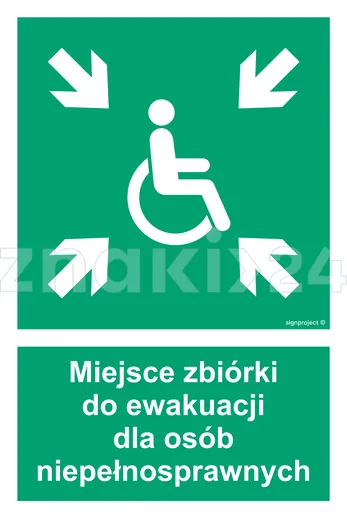 Miejsce zbiórki do ewakuacji dla niepełnosprawnych - Znak ewakuacyjny - AF024