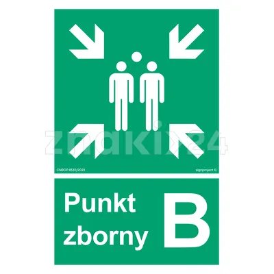 Punkt zborny B - Znak ewakuacyjny - AC044