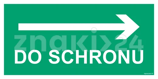 Do schronu w prawo - Znak ewakuacyjny - AC082