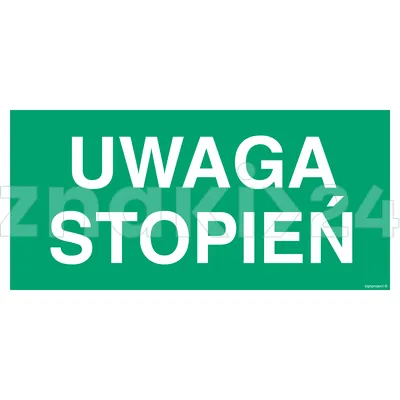 Uwaga stopień - Znak ewakuacyjny - AC023