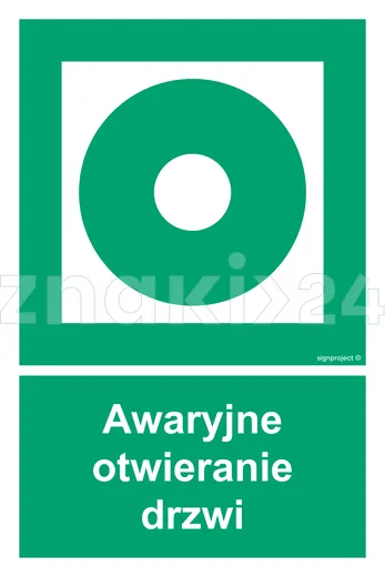 Awaryjne otwieranie drzwi - Znak ewakuacyjny - AC084