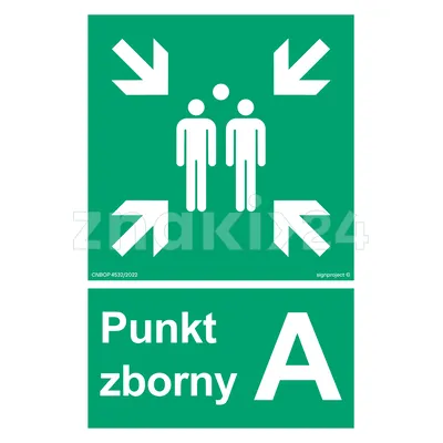 Punkt zborny A - Znak ewakuacyjny - AC043