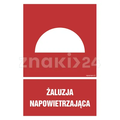 Żaluzja napowietrzająca - Znak przeciwpożarowy - BC065