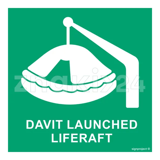 Davit launched liferaft - Znak morski - FB008