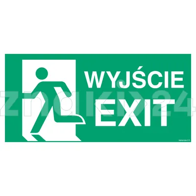 Wyjście - EXIT lewostronne - Znak ewakuacyjny - AC076