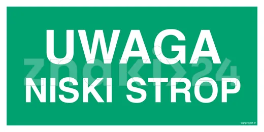 Uwaga niski strop - Znak ewakuacyjny - AC022