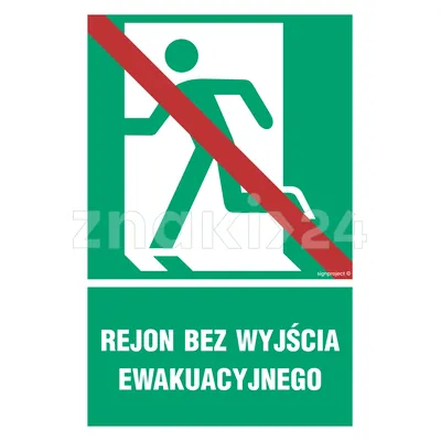 Rejon bez wyjścia ewakuacyjnego lewostronny - Znak ewakuacyjny - AC054