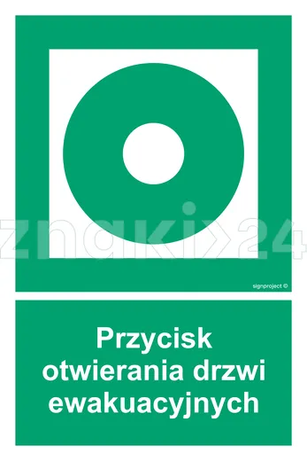 Przycisk otwierania drzwi ewakuacyjnych - Znak ewakuacyjny - AC073