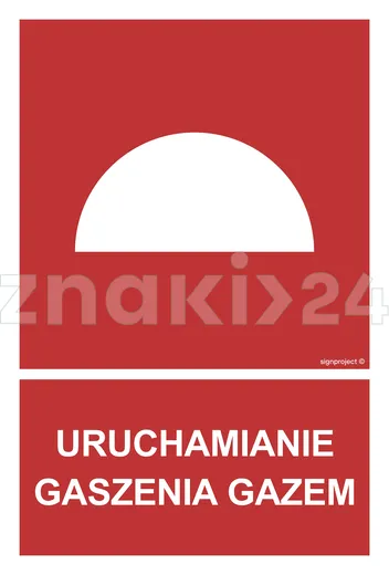 Uruchamianie gaszenia gazem - Znak przeciwpożarowy - BC062