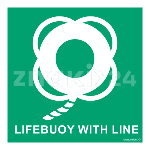 Lifebuoy with line - Znak morski - FB016