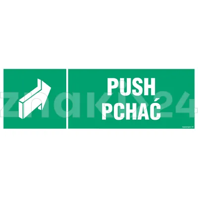 Push - Pchać - Znak ewakuacyjny - AC069