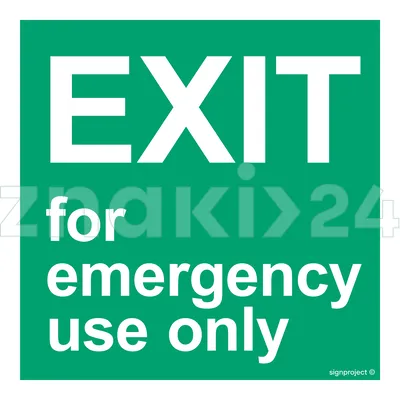 Exit for emergency use only - Znak morski - FB083