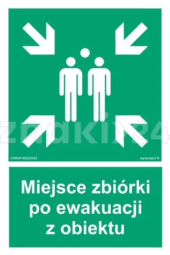 Miejsce po ewakuacji z obiektu - Znak ewakuacyjny - AC085