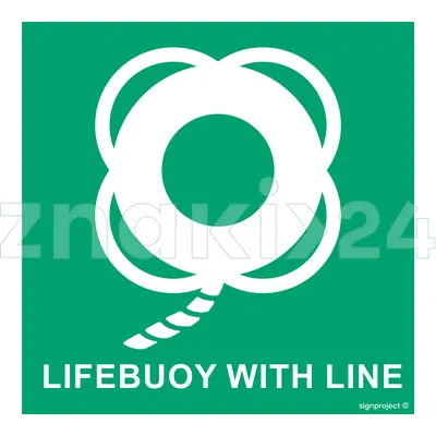 Lifebuoy with line - Znak morski - FB016