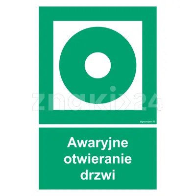 Awaryjne otwieranie drzwi - Znak ewakuacyjny - AC084