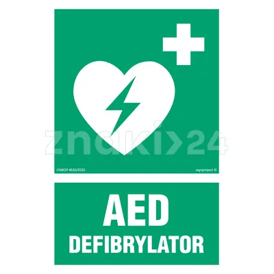 AED Defibrylator - Znak ewakuacyjny - AC086