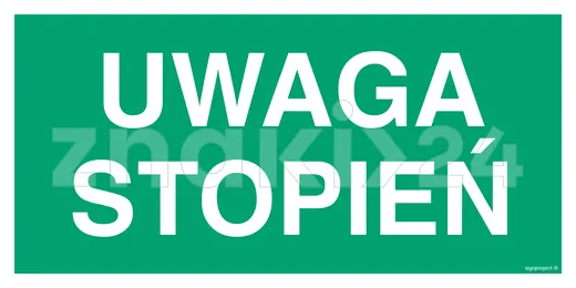 Uwaga stopień - Znak ewakuacyjny - AC023