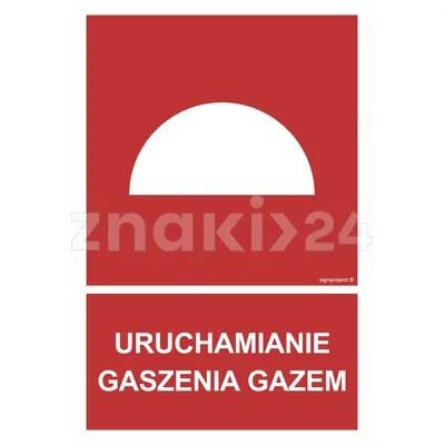 Uruchamianie gaszenia gazem - Znak przeciwpożarowy - BC062