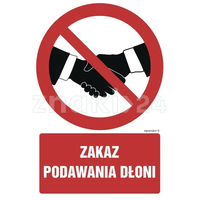 Zakaz podawania dłoni - Znak BHP - GC091