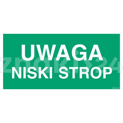 Uwaga niski strop - Znak ewakuacyjny - AC022