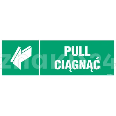 Pull - Ciągnąć - Znak ewakuacyjny - AC068