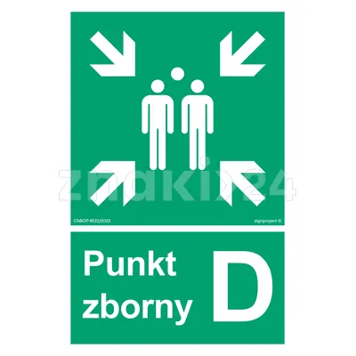 Punkt zborny D - Znak ewakuacyjny - AC046