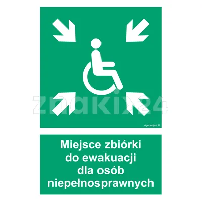 Miejsce zbiórki do ewakuacji dla niepełnosprawnych - Znak ewakuacyjny - AF024