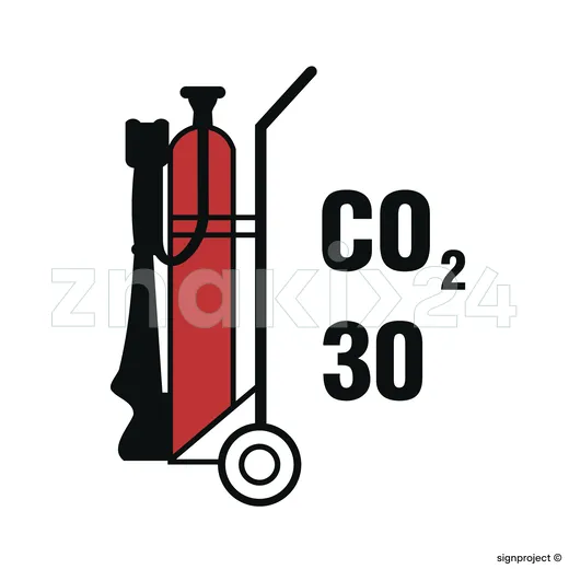 30kg Wheeled CO 2 fire extinguisher - Znak morski - FA086