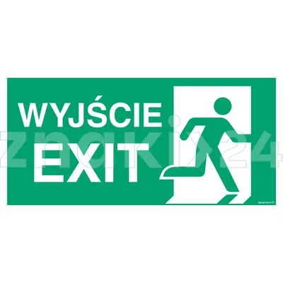 Wyjście - EXIT prawostronne - Znak ewakuacyjny - AC075