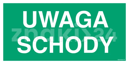 Uwaga schody - Znak ewakuacyjny - AC037