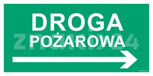 Droga pożarowa w prawo - Znak ewakuacyjny - AC078