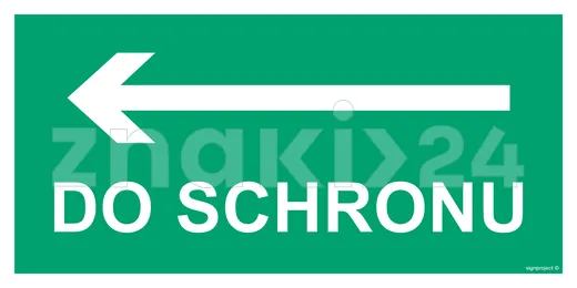 Do schronu w lewo - Znak ewakuacyjny - AC081