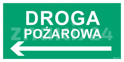 Droga pożarowa w lewo - Znak ewakuacyjny - AC077