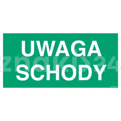 Uwaga schody - Znak ewakuacyjny - AC037