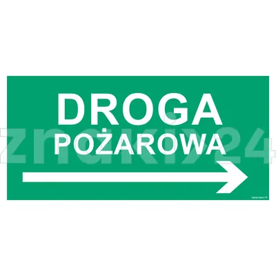 Droga pożarowa w prawo - Znak ewakuacyjny - AC078