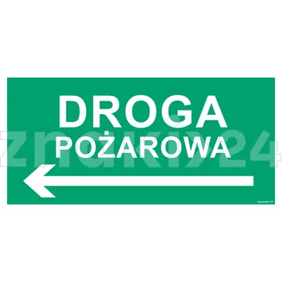 Droga pożarowa w lewo - Znak ewakuacyjny - AC077