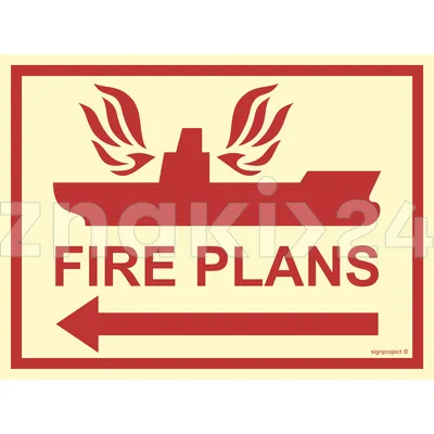 Fire plans left - Znak morski - FE160