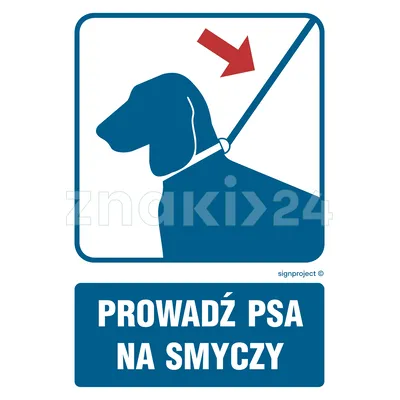 Prowadź psa na smyczy - Znak informacyjny - RB035