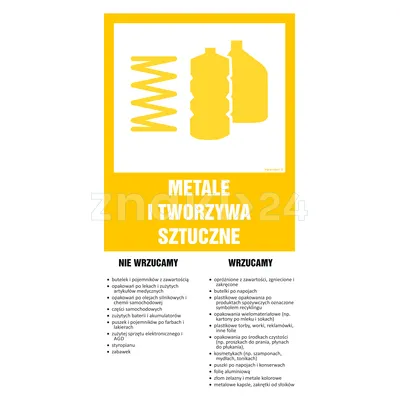 Instrukcja segregacji odpadów - METALE I TWORZYWA SZTUCZNE - Segregacja śmieci - OD201