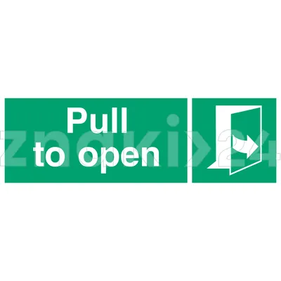 Pull right to open - Znak morski - FB180