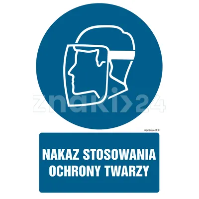 Nakaz stosowania ochrony twarzy - Znak BHP - GL043