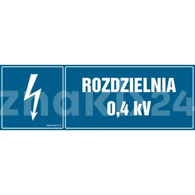 Rozdzielnia 0.4 kV - Znak BHP - HI006