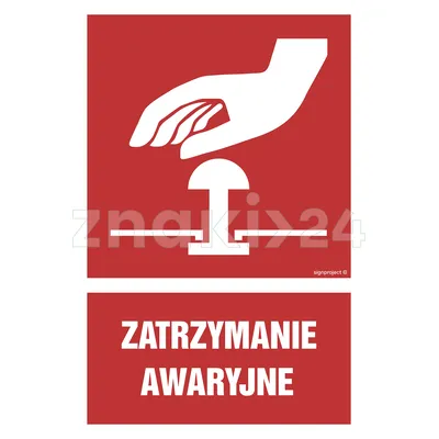 Zatrzymanie awaryjne - Znak BHP - GI012