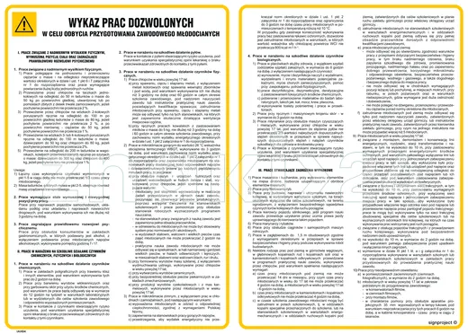 Wykaz prac dozwolonych w celu odbycia przygotowania zawodowego młodocianych - IAH04 - Instrukcja BHP do wydruku