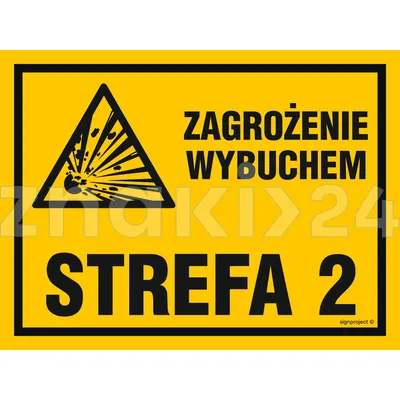 Zagrożenie wybuchem strefa 2 - Znak ostrzegawczy. Znak informacyjny - NB041