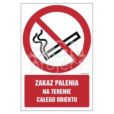 Zakaz palenia na terenie całego obiektu - Znak BHP - GC086