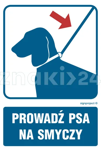 Prowadź psa na smyczy - Znak informacyjny - RB035