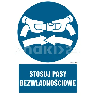 Stosuj pasy bezwładnościowe - Znak BHP - GL041